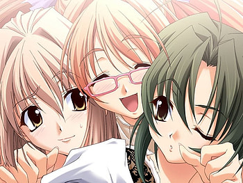 Anime Girl, cute, girls, anime, three HD wallpaper