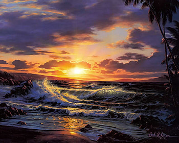 romance of the sea, rocks, ocean, sunset, beach HD wallpaper
