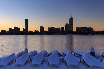 Cities, Water, Sunset, Boats, Building, Skyscrapers HD wallpaper