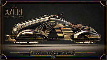 Azure Art Deco Hoverbike —, Car, Concept Car, Luxury Car, Futuristic Car HD wallpaper