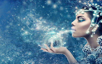 Winter Mystery, digital, girl, art, snow HD wallpaper