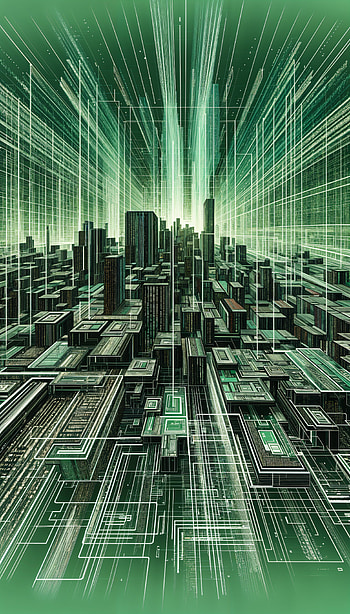 Matrix Vibes: A Futuristic , futuristic city HD phone wallpaper