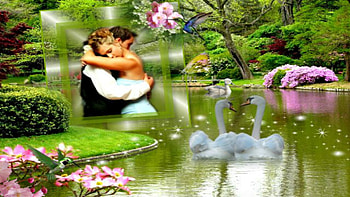 ~*~ Spring Love ~*~, , romantic couple, love, flowers, romantic, spring, lake HD wallpaper