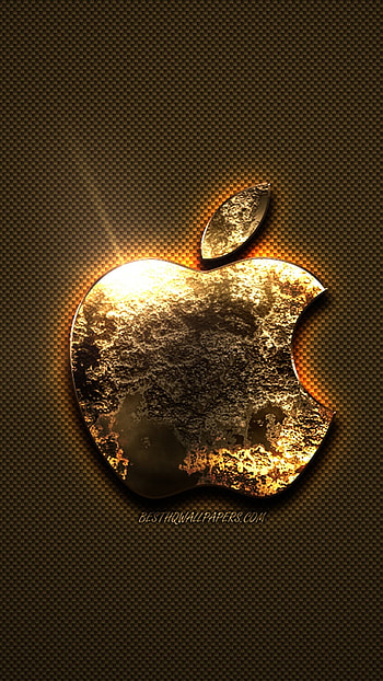 12, Golden, Apple Logo HD phone wallpaper