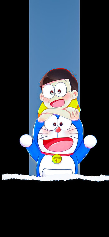 Nobita & Doremon black, art, cartoon HD phone wallpaper