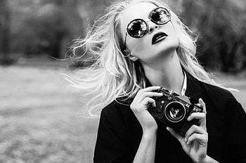 *, camera, black and white, woman, in solitude, beauty HD wallpaper