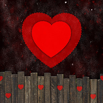 Red heart, digital art, abstract HD phone wallpaper