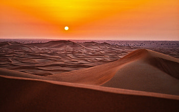 Sunset in Desert, landscape, desert, sand, sunset HD wallpaper