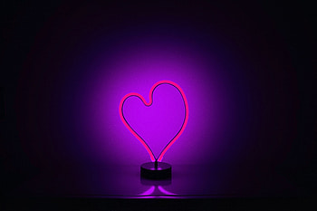 Dark, Neon, Illumination, Backlight, Heart HD wallpaper