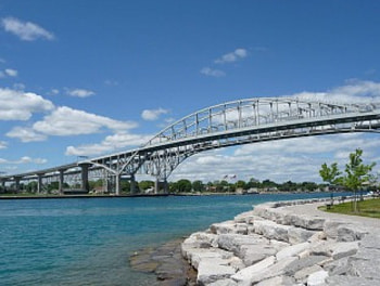 Blue Water Bridge 2, river, connecting, bridge, sky, water, cloud HD wallpaper
