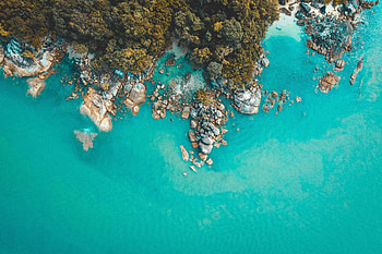 Nature, Water, Sea, Rocks, View From Above, Coast HD wallpaper