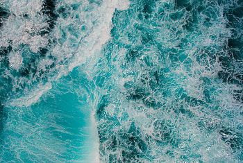 Sea waves, aerial view, splashes HD wallpaper