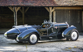 vintage bentley torpedo roadster, black, yard, car, roadster, vintage HD wallpaper