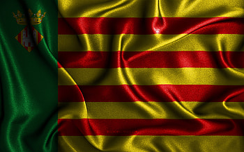 Castellon flag, , silk wavy flags, spanish provinces, Day of Castellon, fabric flags, Flag of Castellon, 3D art, Castellon, Europe, Provinces of Spain, Castellon 3D flag, Spain HD wallpaper