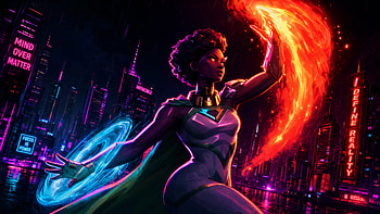 Ella Mental — Invincible Neon Ella Mental: Invincible, Superhero, Woman, Energy HD wallpaper