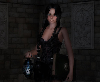 Woman, fantasy, 3d, dark HD wallpaper