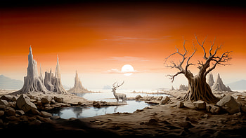 Gentle Guardian Connecting With The Soul Of The Deer, deer, artist, artwork, digital-art HD wallpaper
