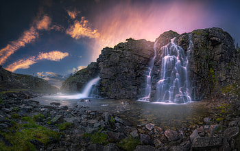 Beautiful Waterfall, waterfall, beautiful, nature, sky HD wallpaper