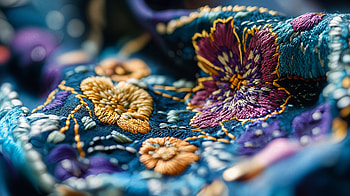 Stunning Embroidery: A Ultra Delight, Embroidery, floral design, textile art, colorful patterns, close-up HD wallpaper