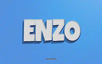 Enzo, blue lines background, with names, Enzo name, male names, Enzo greeting card, line art, with Enzo name HD wallpaper