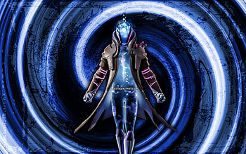Infinity, blue grunge background, Fortnite, vortex, Fortnite characters, Infinity Skin, Fortnite Battle Royale, Infinity Fortnite HD wallpaper