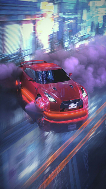 night, rain, road, vehicle HD phone wallpaper