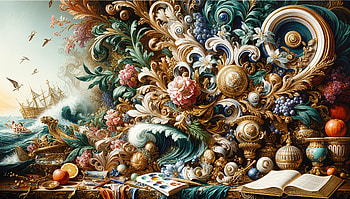 Exquisite Floral Fantasy: Ultra, ornate, floral, still life, painting, baroque HD wallpaper