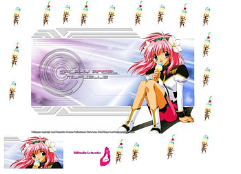 Milfeulle ice cream!^^!, wing, milfeulle, flower petal, anime, galaxy angel, ice cream HD wallpaper