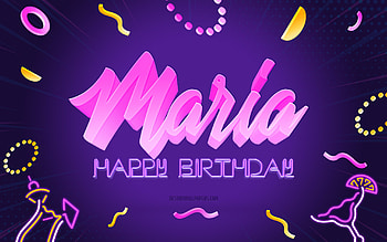 Happy Birtay Maria, , Purple Party Background, Maria, creative art, Happy Maria birtay, Maria name, Maria Birtay, Birtay Party Background HD wallpaper