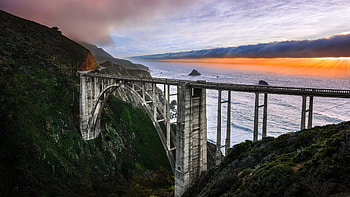 Bixby Creek Bridge's charm, Big Sur's popular bridge, California's scenic marvel, Big Sur HD wallpaper