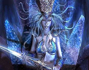Fantasy Warrior, Woman, Ice, Warrior, Sword HD wallpaper