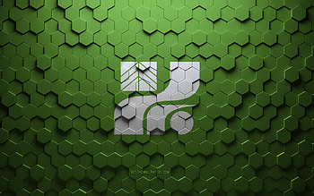 Flag of Tochigi, honeycomb art, Tochigi hexagons flag, Tochigi, 3d hexagons art, Tochigi flag HD wallpaper
