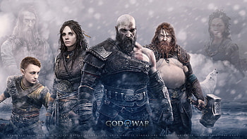 Kratos and Atreus in God of War Ragnarok, video game, God of War, God of War: Ragnarök, Kratos (God Of War), Atreus (God Of War) HD wallpaper