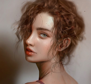 Girl, fantasy, razaras, blonde, art, kittichai, face HD wallpaper
