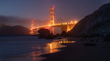 The Wonderful Golden Gate Bridge In The Blue Hour, golden-gate-bridge, night, graphy HD wallpaper