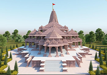 Beautiful illustrations that prove Ayodhya's Ram Mandir will be a splendid example of craftsmanship HD wallpaper