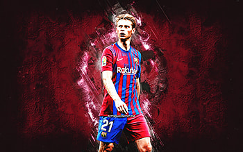 Frenkie de Jong, FC Barcelona, Dutch footballer, portrait, La Liga, football, burgundy stone background HD wallpaper