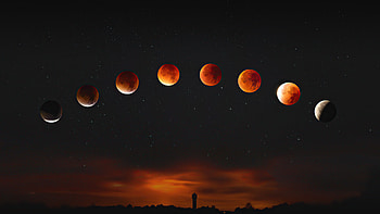 Super Blood Moon , moon, artist, artwork, digital-art, dark, black, deviantart HD wallpaper