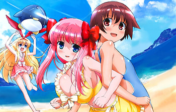 Saki, summer, anime, bikini, nadoka, ocean HD wallpaper