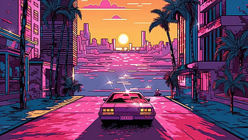 Outrun Vibes Bit Arts , outrun, artist, artwork, digital-art HD wallpaper