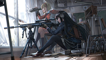 Lycoris Recoil: Chisato & Takina, Chisato Nishikigi, Takina Inoue, Anime, Lycoris Recoil HD wallpaper