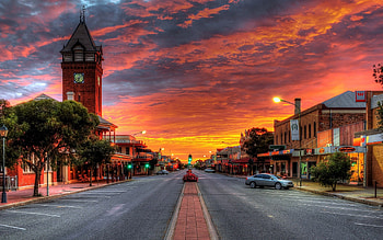 Cities, Sunset, Colorful, Colourful, Tower, Street HD wallpaper