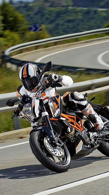 Ktm Duke 390, Bike, Rider HD phone wallpaper