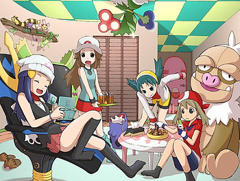 mad roommate, may, dawn, anime, women, roommate, girl, pokemon, female HD wallpaper