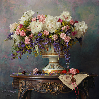 Still life, Flowers, Style, Bouquet, Berries HD wallpaper