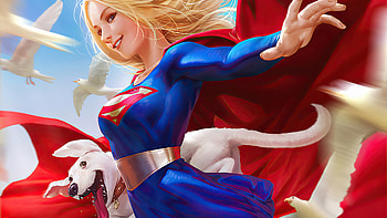 Supergirl Happy , supergirl, superheroes, artist, artwork, digital-art, artstation HD wallpaper