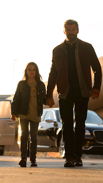 Dafne Keen and Hugh Jackman in Logan, Xperia HD phone wallpaper