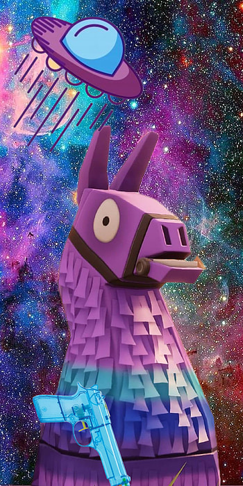 Fortnight in space, sky, llama, art, stars HD phone wallpaper