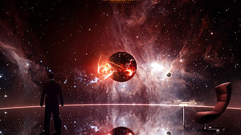 Preview mass effect, illusive man, planet, chair, space HD wallpaper