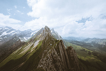 Swiss alps, mountains, nature, clouds HD wallpaper